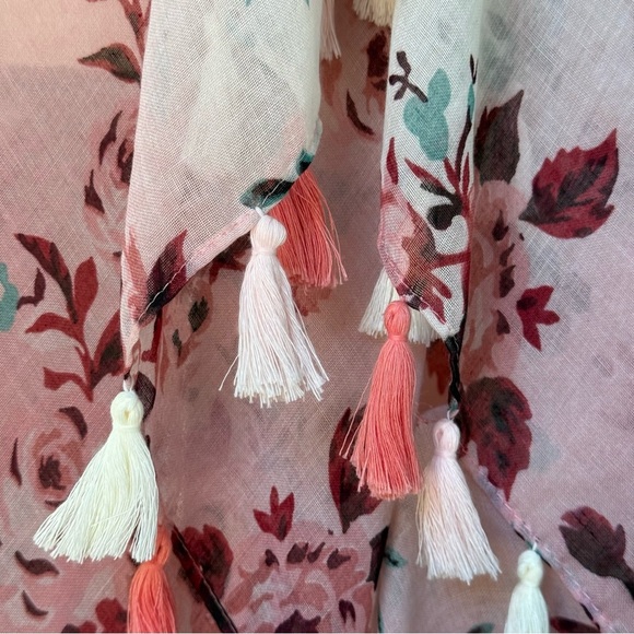 NWT Lane Bryant Rose Print Long Length Open Front Kimono One Size 1X-3X - Picture 5 of 8